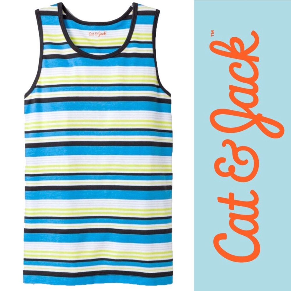 Boy’s Cat & Jack Striped Muscle Tee- Large (12/14)
